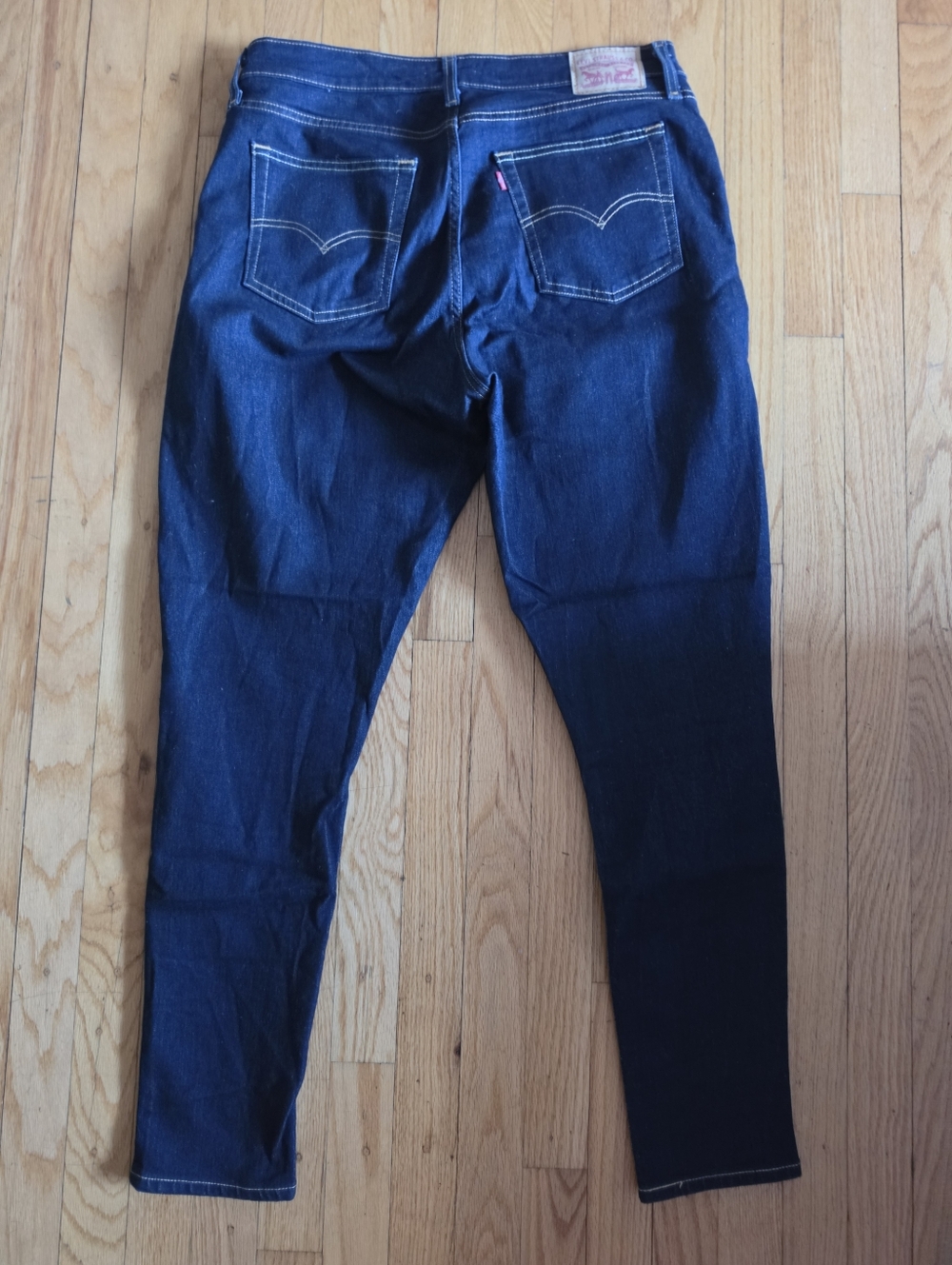 Levi's 721 High Rise Skinny Jeans Cast Shadows Dark Wash Blue Sz 33x30 - Picture 5 of 11